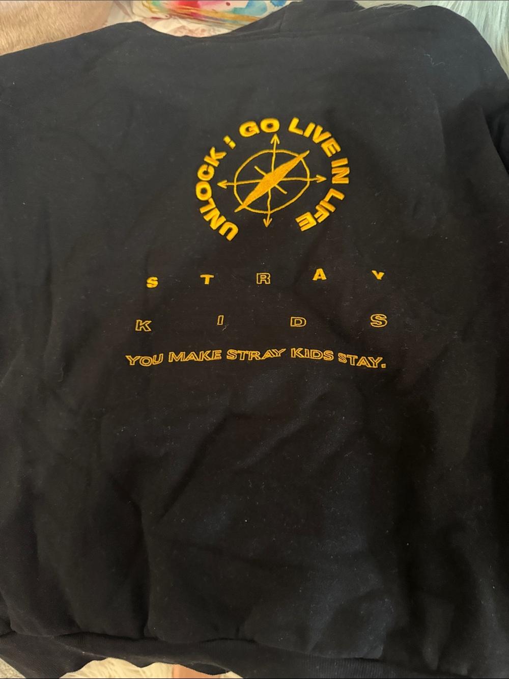 Stray kids Black Graphic  Sweatshirt - Yellow Print